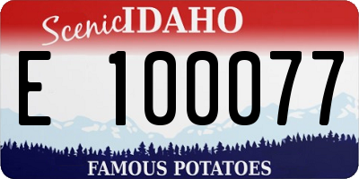 ID license plate E100077