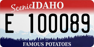 ID license plate E100089