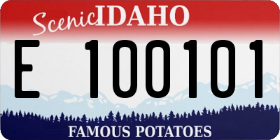 ID license plate E100101