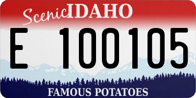 ID license plate E100105