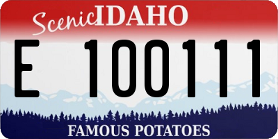 ID license plate E100111