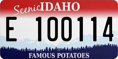 ID license plate E100114