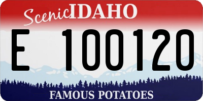ID license plate E100120
