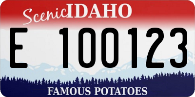 ID license plate E100123