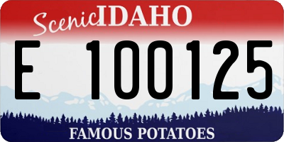 ID license plate E100125