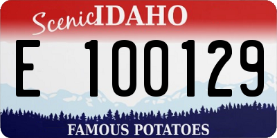 ID license plate E100129