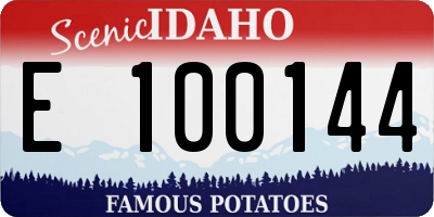 ID license plate E100144