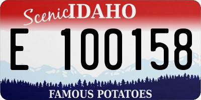 ID license plate E100158
