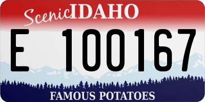ID license plate E100167