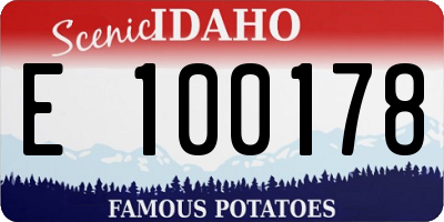 ID license plate E100178