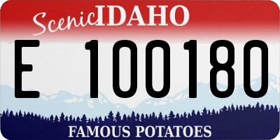 ID license plate E100180