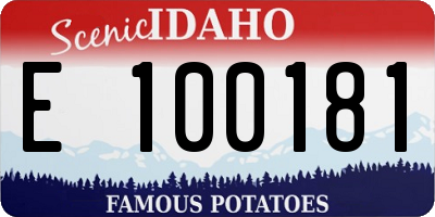 ID license plate E100181