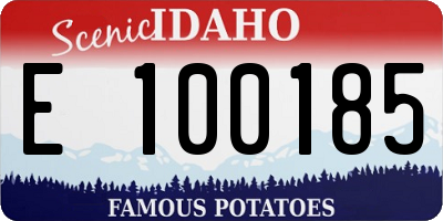 ID license plate E100185