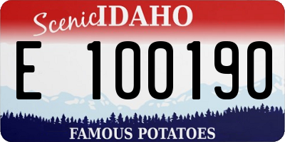 ID license plate E100190