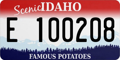 ID license plate E100208