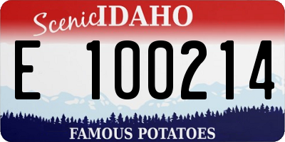 ID license plate E100214