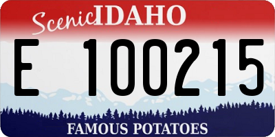 ID license plate E100215