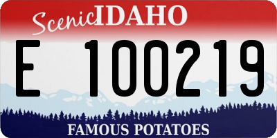 ID license plate E100219