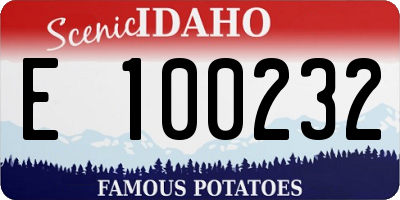ID license plate E100232