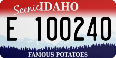 ID license plate E100240