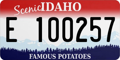 ID license plate E100257