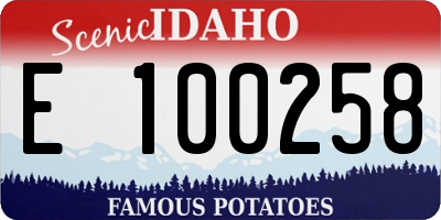 ID license plate E100258