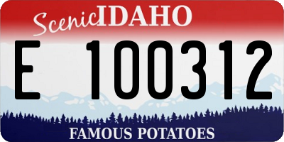 ID license plate E100312