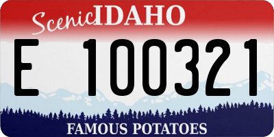 ID license plate E100321