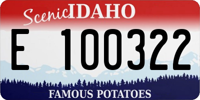 ID license plate E100322