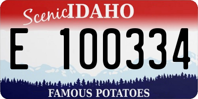 ID license plate E100334