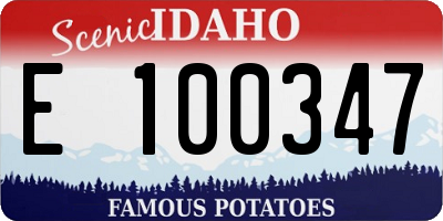 ID license plate E100347