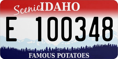 ID license plate E100348