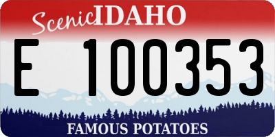 ID license plate E100353