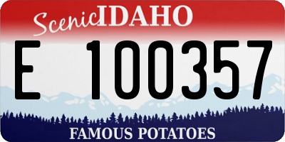 ID license plate E100357