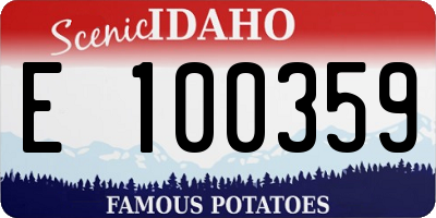 ID license plate E100359