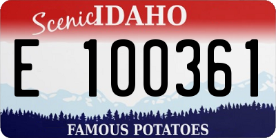 ID license plate E100361