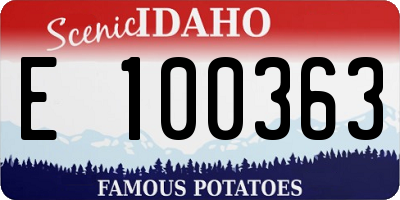 ID license plate E100363