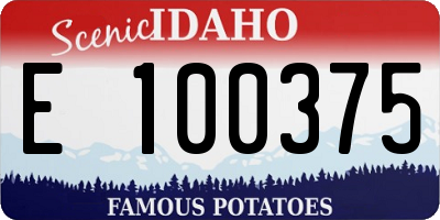 ID license plate E100375