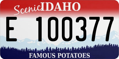 ID license plate E100377