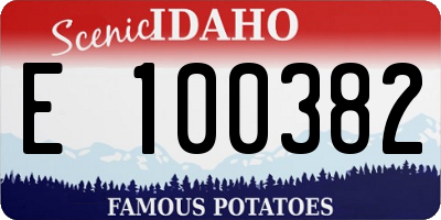 ID license plate E100382