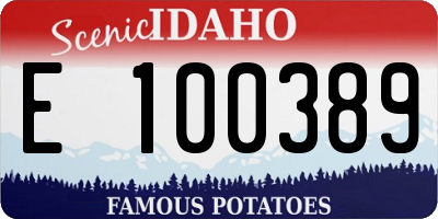 ID license plate E100389