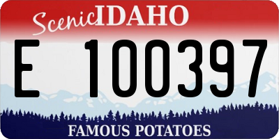 ID license plate E100397