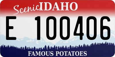 ID license plate E100406