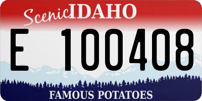 ID license plate E100408