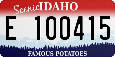 ID license plate E100415