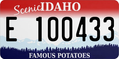 ID license plate E100433