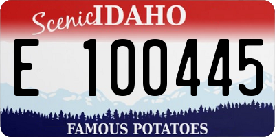 ID license plate E100445