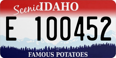 ID license plate E100452