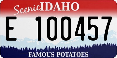 ID license plate E100457