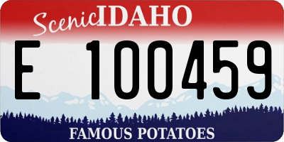 ID license plate E100459